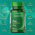 Puritan's Pride Zinc - 25mg - 100 Caplets. 