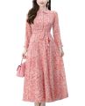 Women's Stylish Formal Long Sleeve Digital Print One Piece Long Gown Kurti.