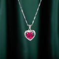 Foreign trade cross-border jewelry color diamond love necklace women's heart pendant ocean mood people's day girlfriend gifts.