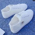 New Korean Style Women's White Shoes ﹤ Flat Bottom * Lazy People without Students ︸ Canvas Shoes ﹕﹂ Spring and Summer #﹏ Half Back Slip-on ·. 