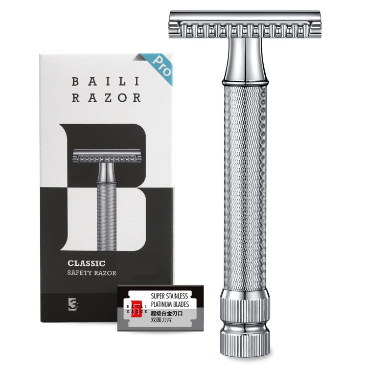 BAILI Double Edge Safety Razor Open Close Comb Stainless Wet Shave for ...