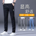 One Piece Dropshipping Summer New Men's Casual Pants Korean Slim-Fit Imitation Denim Straight Men's Casual Elastic Waist Pants.