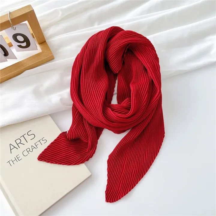 90cm%20Size%20Scarf%20Pleated%20Crinkle%20Women's%20Hijab%20Wrinkle%20Shawl%20Scarves%20Women%20Satin%20Scarf%20Neckerchief%20Square%20Skinny%20Hair%20Tie%20Band%20-%20Image%207