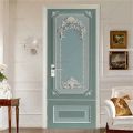 Retro European Style Door Stickers Modern Home Decoration Mural 3D Entrance Closet Waterproof Self-adhesive Paper.