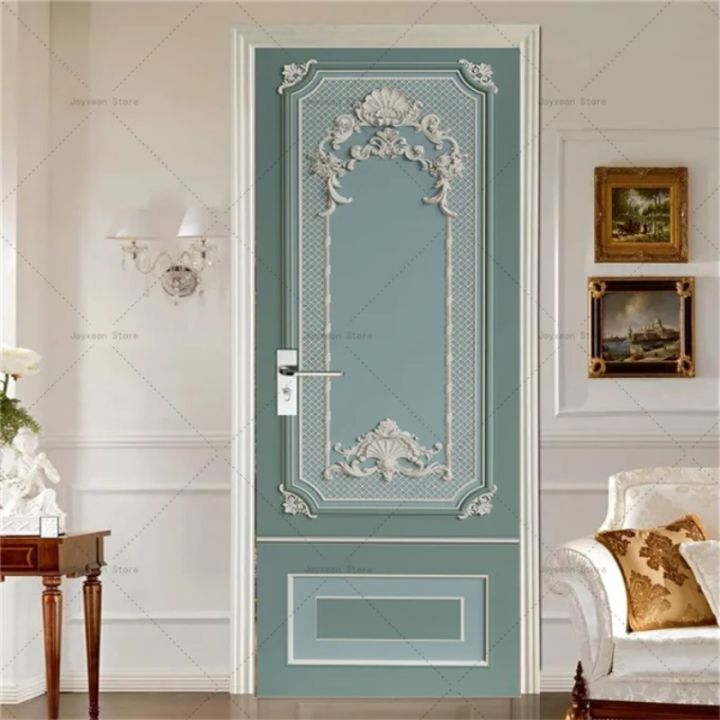 Retro%20European%20Style%20Door%20Stickers%20Modern%20Home%20Decoration%20Mural%203D%20Entrance%20Closet%20Waterproof%20Self-adhesive%20Paper%20-%20Image%202