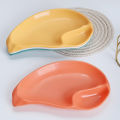 1/3/5Pcs Mango Shaped Dumpling Plate / Creative Divided PP Tray / Snack Dipping Sauce Platter /Seasoning Dish / Household Fruit Plates Kitchen Tableware.