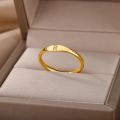 Initials Letter Rings for Women Stainless Steel Engraved Thin Ring 2023 Trend A-Z Alphabet Wedding Aesthetic Jewerly anillos.