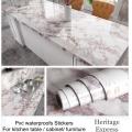 Self Adhesive white Marble Vinyl Wallpaper (5x2 feet) Furniture Decorative Film Waterproof Wall Stickers. 