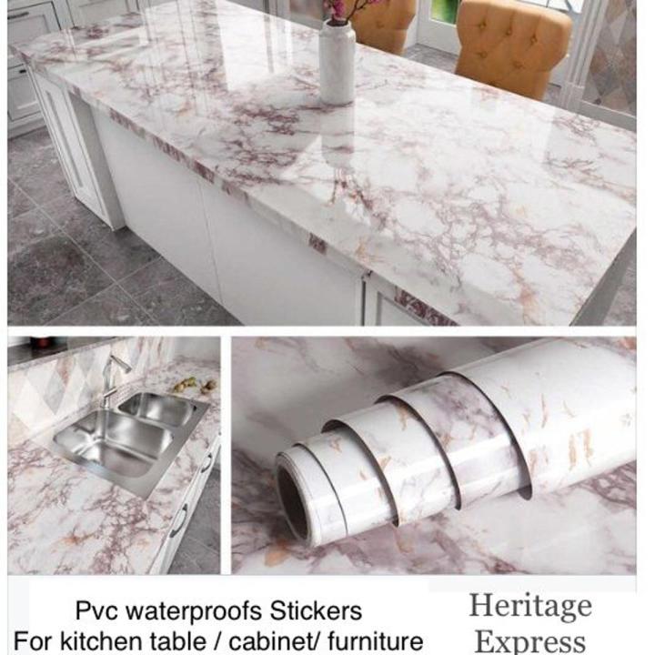 Self%20Adhesive%20white%20Marble%20Vinyl%20Wallpaper%20(5x2%20feet)%20Furniture%20Decorative%20Film%20Waterproof%20Wall%20Stickers%20-%20Image%202