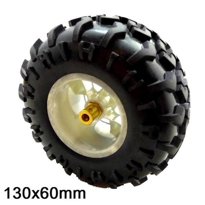 17mm HEX With 130mm WHEEL D130mm Robotics RUBBER Tier Wheel 130x60mm With 6mm Brass Copper Long 17mm Hex Shaft Coupling Robotic Wheels Tire For Arduino Smart Robot Car Wheel DIY