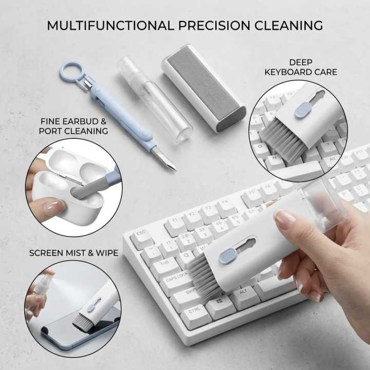 6-in-1 Precision Cleaning Kit for Keyboard, Earbuds & Screens – Multifunctional Device Care Set