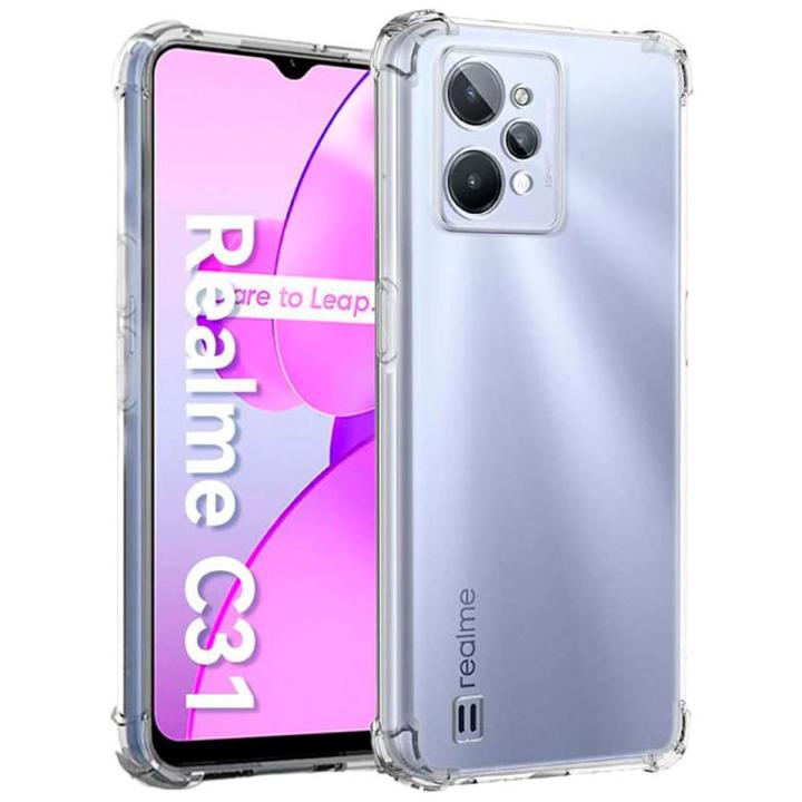 Realme C31 Camera Protection Premium Silicone Case Crystal Clear Soft TPU Ultra-Thin Transparent Flexible Protective Mobile Phone Back Cover