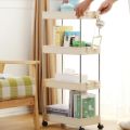 Storage Rack Kitchen Slim Slide Tower Wheels Space Shelf 3-Layer. 