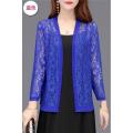 Summer New Lace Cardigan Short One-Suit Skirt Small Shawl Sun Protection Clothing Women's Air Conditioning Shirt Mom Wear Spring Thin Coat.