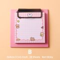 30 Sheets Cartoon Board Clip Sticky Notes Pad Cute Stationary Student Memo Kawaii Sticky Notes Diary Journaling Craft Decorative DIY Scrapbooking Office Supplies. 
