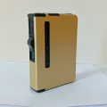 1 pcs 555 Gas Lighter Inside Cigaarette Box Case Cigaarette Holder Automatic Storage Box golden stat express. 