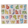 Children Montessori Educational Wooden Jigsaw Puzzle Toy Hand Grab Board Set-Alphabet-Lowercase. 