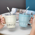 480ml Coffee Cup with Straw Lid Stainless Steel Thermos Mug for Hot Cold Drinks Water Tea Milk Office Outdoor Portable Bottle. 