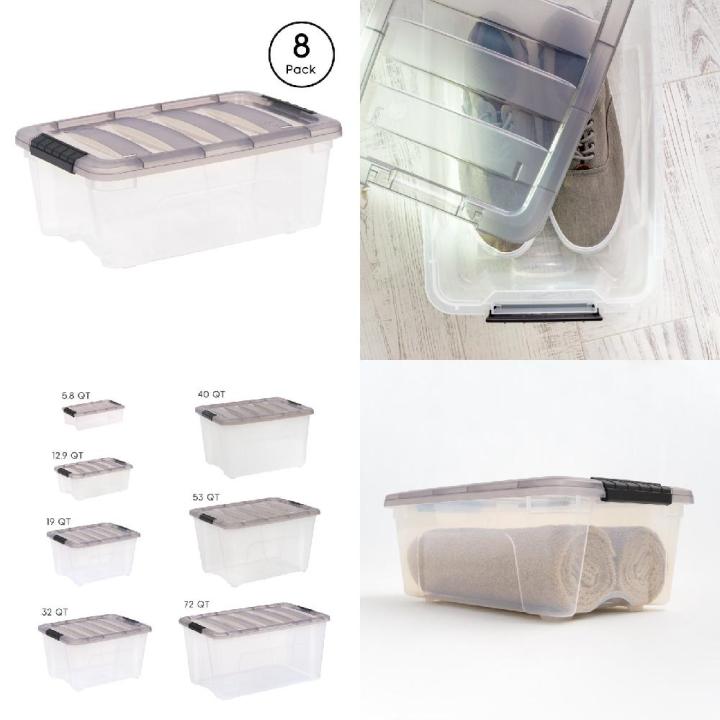13%20Quart%20Set%20of%208%20Clear%20Plastic%20Gray%20Storage%20Boxes%20with%20Stack%20Pull%E2%84%A2%20Technology%20-%20Simple%20and%20Reliable%20Efficient%20Organization%20-%20Image%202
