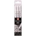 Sakura Gelly Roll Pen White Fine Medium Bold 3 Pen Set.