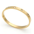 17cm Inspired Luxury Jewelry 316L Stainless Steel 18K Gold Plated Love Brand Bangle Bracelet For Women Acero Inoxidable Joyeria. 