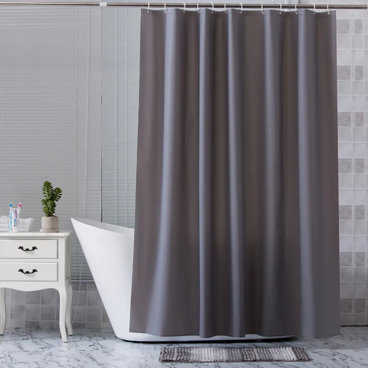transparent%20shower%20curtain%20bathroom%20curtain%20peva%20plain%20waterproof%20thickened%20hotel%20solid%20color%20bathroom%20curtain%20gray%20curtain%20wholesale%20-%20Image%203