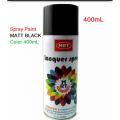 MATT BLACK Color 400mL Spray Paint Multipurpose Spray Paint Matt Black Color Uses Metal Wood Plastics Motor Cycles Bi-Cycle Furniture. 