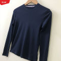 Girls Cotton Ribbed Round Neck Long Sleeve Solid T-Shirts From Levin. 