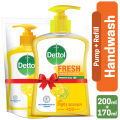 Dettol Handwash Fresh 200 ml Pump & 170 ml Refill Combo. 