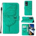lthmy for Xiaomi Redmi K50 / K50 Pro Butterfly PU Leather Flip Wallet Card Slots with Hand Strap Stand Cover case.