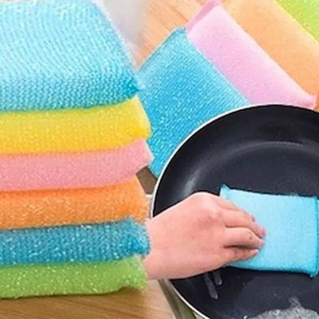 4%20Pcs%20Soft%20Sponge%20Dish%20Washer%20Pad%20-%20Multicolor%20-%20Image%202