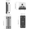 RV fuse block-1 x 6 Way Blade Fuse Box Block
12 x Yellow Heat Shrink Connectors
2 x Label Stickers
4 x 5A Blade Fuse
2 x 10A Blade Fuse
2 x 15A Blade Fuse
4 x 20A Blade Fuse-As shown.