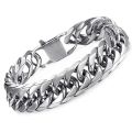 HNSP-Thick Stainless Steel Bracelet for Men, Hand Chain, Punk Male Bracelets, Jewelry Accessories, Gift, 8mm-14mm Wide.
