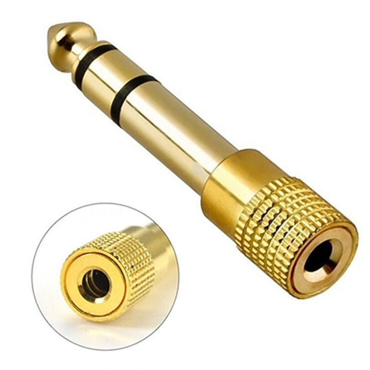 Gold%201/8%203.5mm%20Female%20to%206.5mm%201/4%20Male%20Headphone%20Stereo%20Audio%20Jack%20Adapter%20Plug%20-%20Image%202