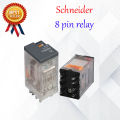 AC 220V/240V Schneider Coil 8 Pin DPDT Power Electromagnetic Relay With Base. 