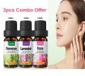 Organic Rosemary Lavender and Rose Multi Purpose Essential Oil Serum 100% Pure Organic 10ml+10ml+10ml. 