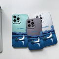 Jizetin for OPPO Reno6 4G Case Boating On Moon Night Lens Protect Frosted Plating Phone Back cover Soft TPU Mobile Phone Case. 