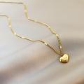 Stainless Steel Gold Color Love Heart Necklace for Women Letter Heart Pendant Necklace Simple Elegant Clavicle Chain Jewelry. 