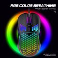 Redthunder D110 Wired Gaming Mouse, RGB Backlight, Lightweight 7200 DPI Honeycomb Optical Mouse For PC MAC PS5 Xbox Gamer. 