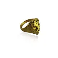 Stainless Steel Roaring Lion Head Unique Design Finger Ring-Gold Color. 