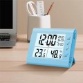 LED Display Electronic Clock Alarm Clock Temperature Desk Clock,B. 