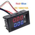 DC 0-100V 10A Digital Voltmeter Ammeter Dual Display Voltage Detector Current Meter Panel Amp Volt Gauge 0.28" Red Blue LED. 