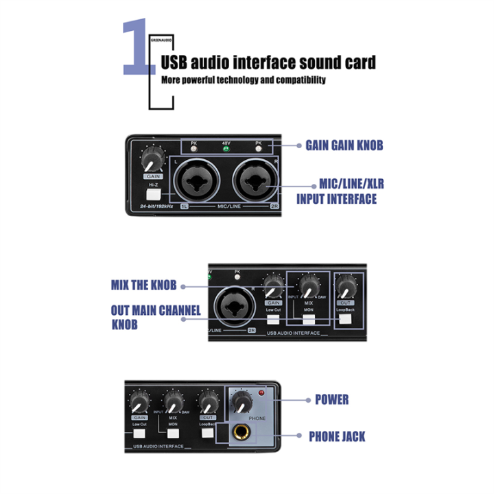 1%20PCS%20Sound%20Card%20Studio%20Record%20USB%20Audio%20Professional%2048V%20Phantom%20for%20Recording%20Black%20-%20Image%207