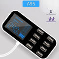 【Popular】 USB 8 Multi-Port Adapter Car Charger Smart LED Display Charging Station Mall.