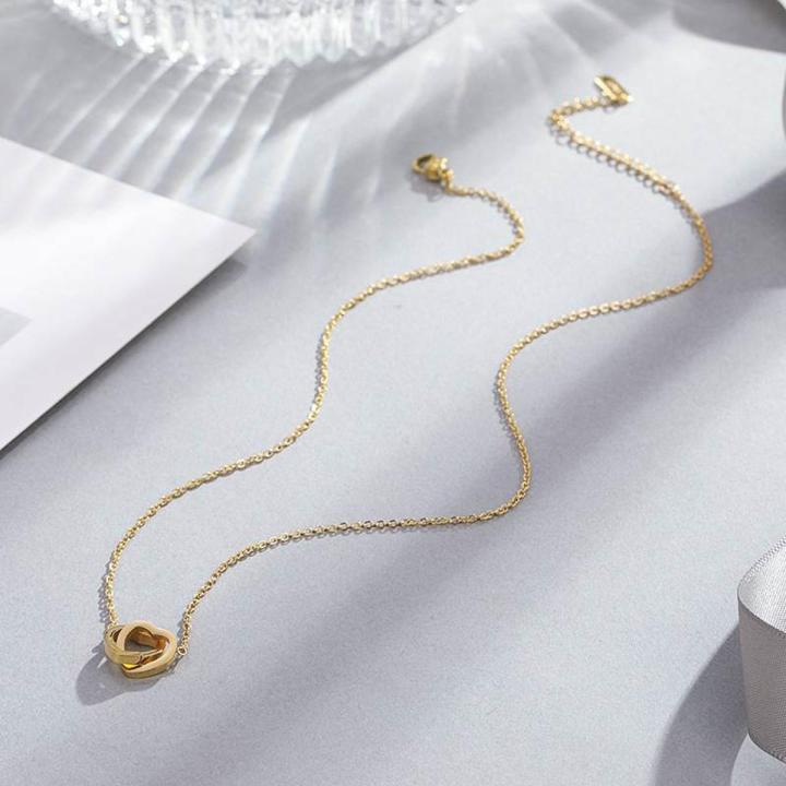 Heart Choker Necklace for Women Gold Color Chain Necklace