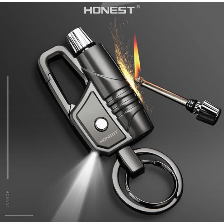 Honest Brand Metal Matchstick Key Chain Rings Torch Lighter