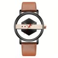 1pc men tamhollow design see through watch unisex casual fashion simple men's watch.