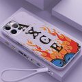 One P-Piece Luffy Anime Cute Liquid Left Rope For Apple iPhone 15 14 13 12 11 XS XR X 8 7 SE Pro Max Plus Mini Funda Phone Case.