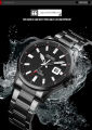 SKMEI 1654 Black Stainless Steel Analog Luxury Watch For Men - Black. 