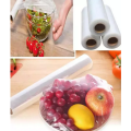 Fresher Plastic Stretch Wrap Clear Cling Food Grade PE Vinyl Film Plastic Wrapping Paper Roll 60 meter Ideal food Wrapping paper for Keeping Food Fresh. 